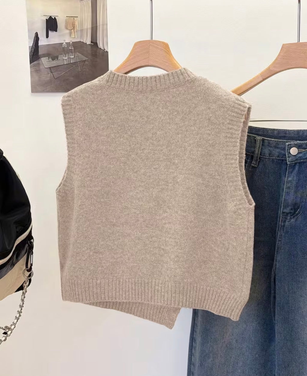BEIGE STRICKWESTE