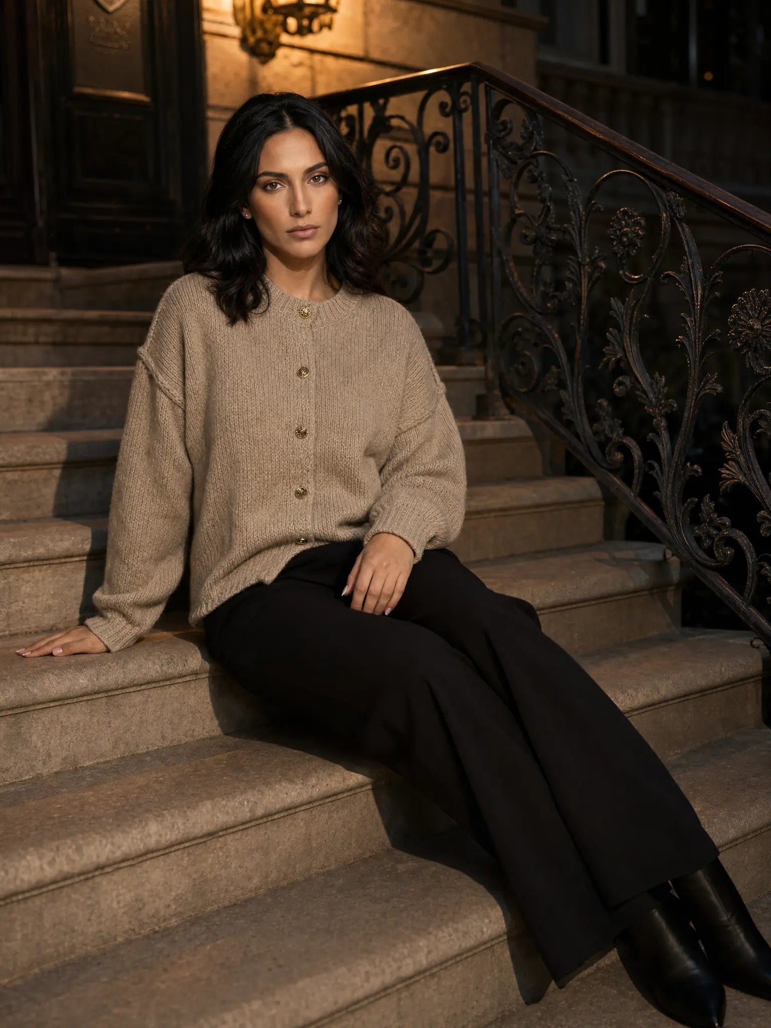 OVERSIZED CARDIGAN BEIGE