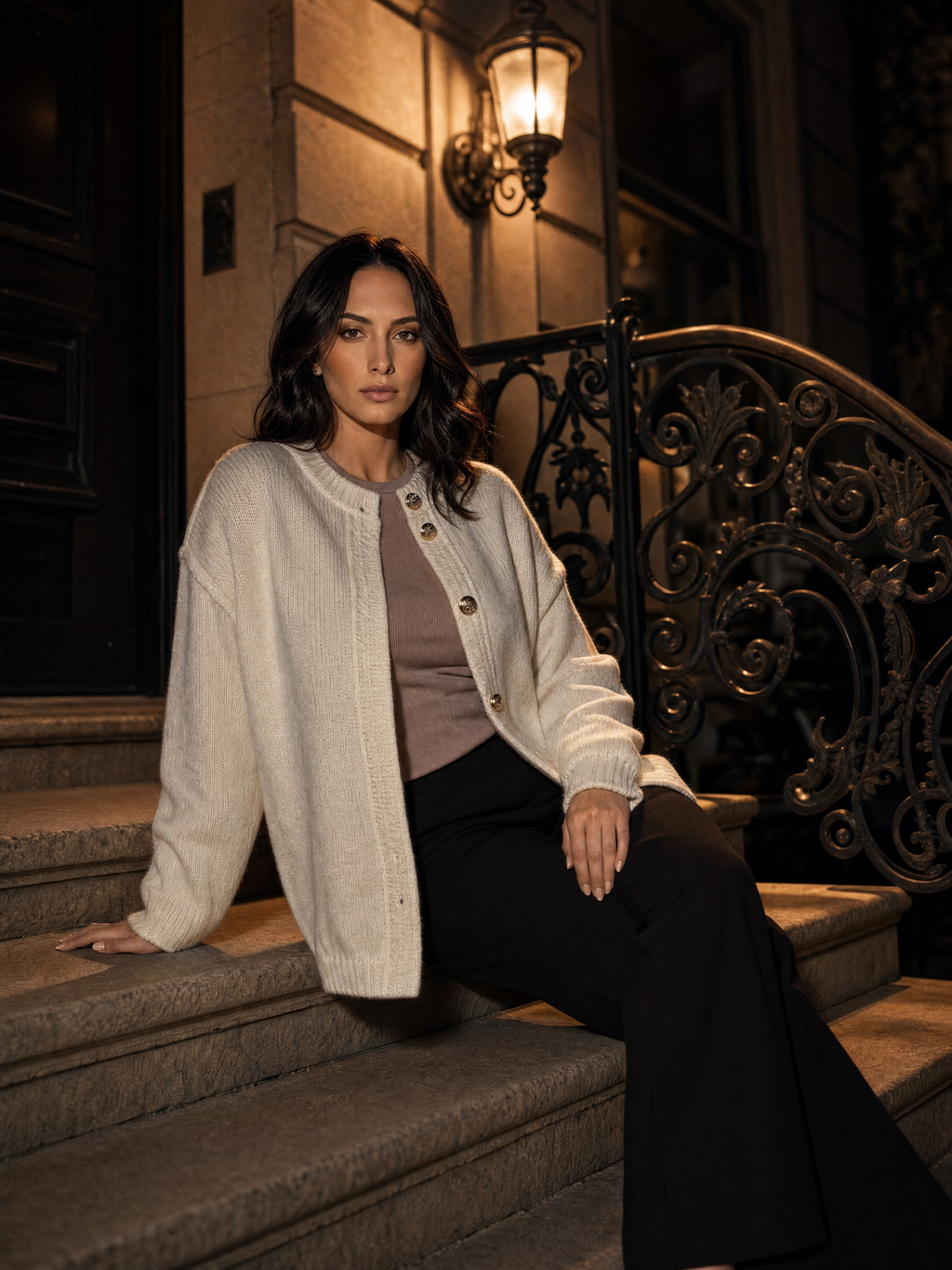 OVERSIZED CARDIGAN CREME