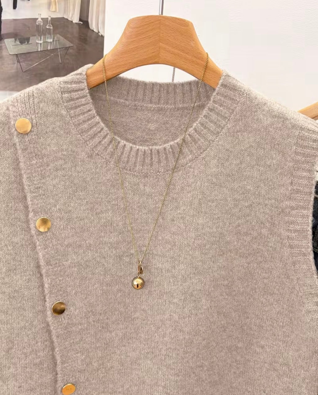 BEIGE STRICKWESTE