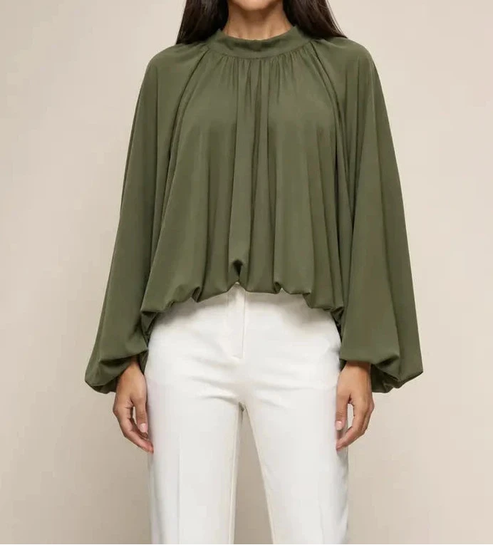 CHIFFON BLUSE OLIVE
