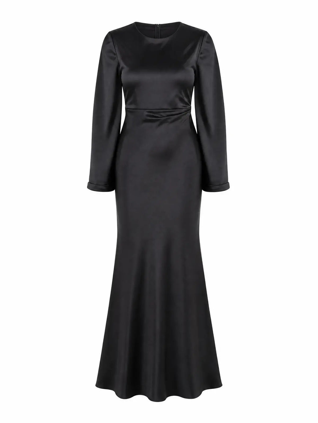 SATIN-OPTIK KLEID SCHWARZ