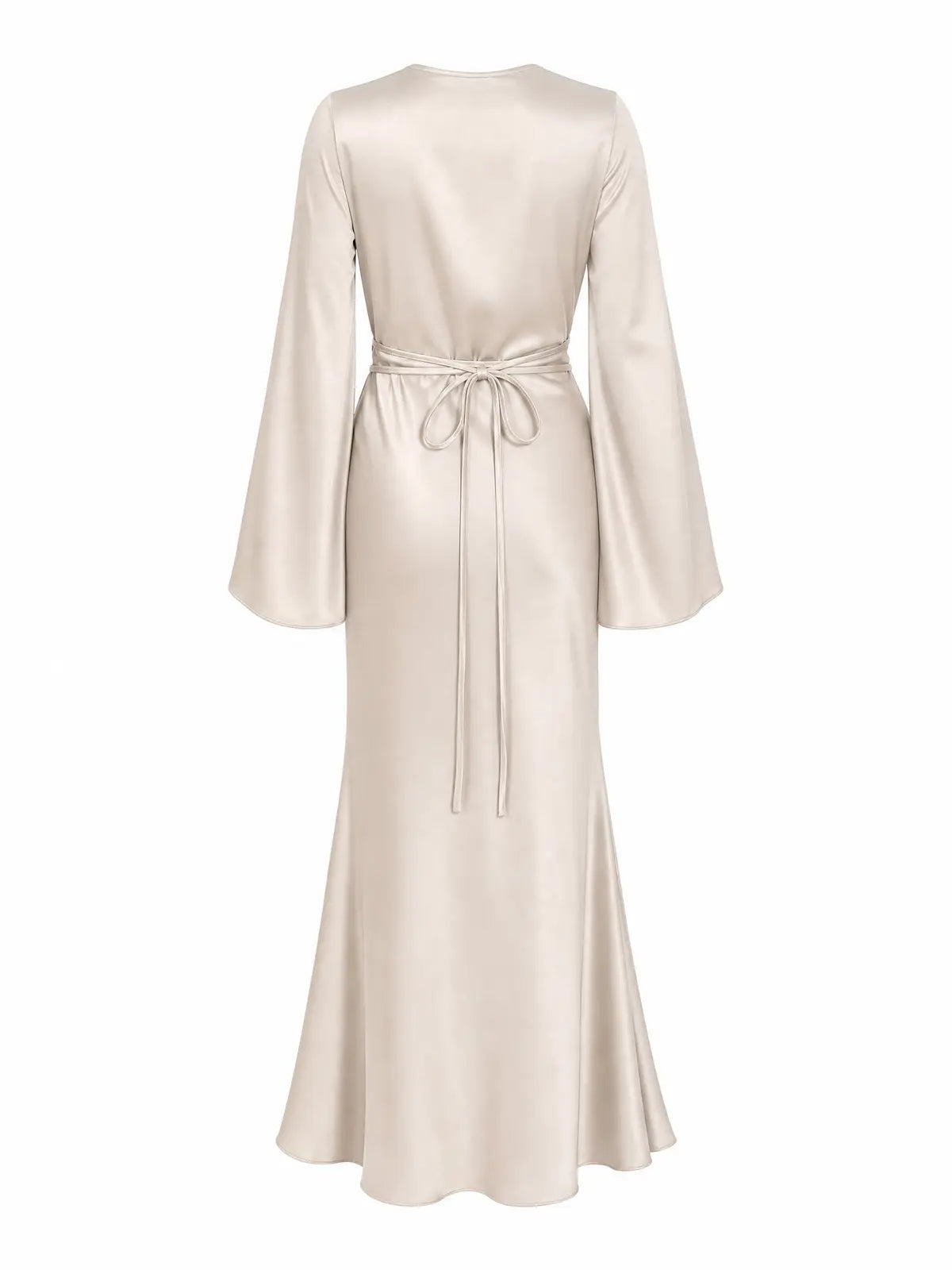 SATIN-OPTIK KLEID BEIGE