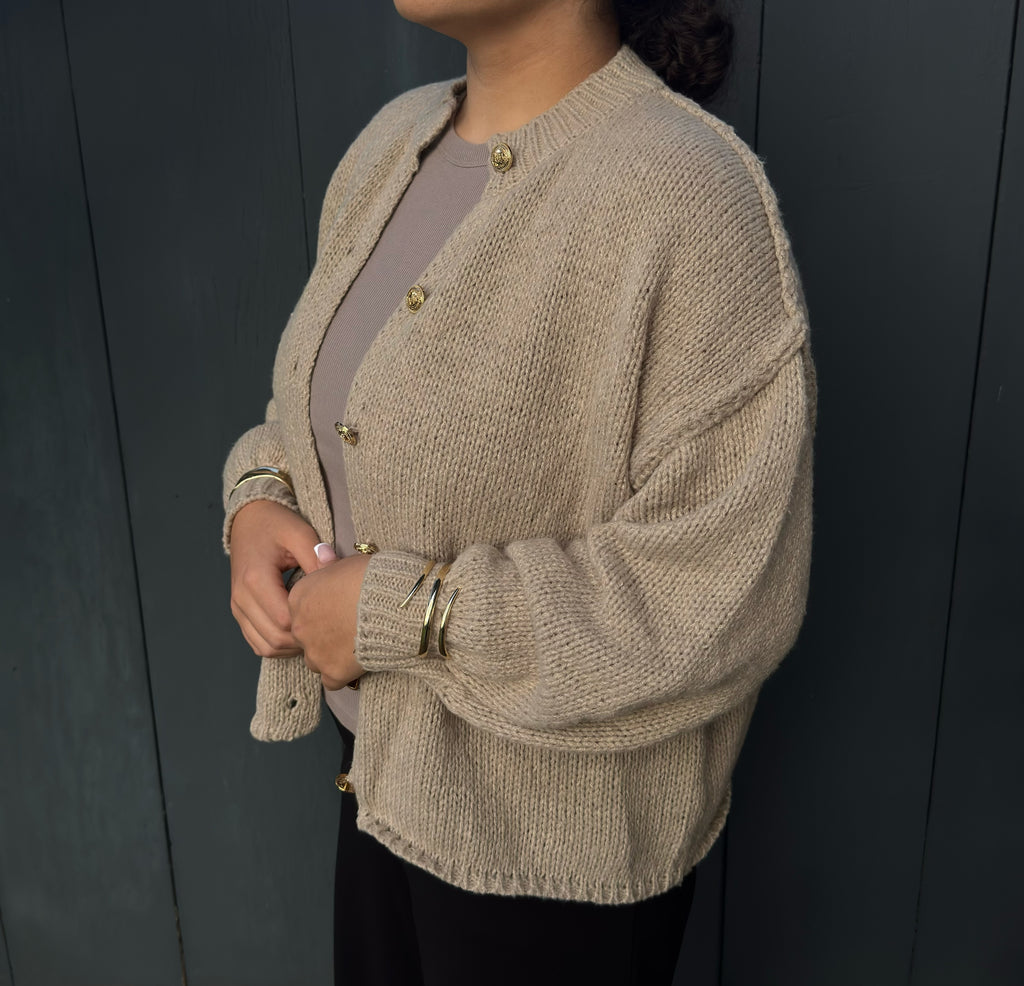 OVERSIZED CARDIGAN BEIGE
