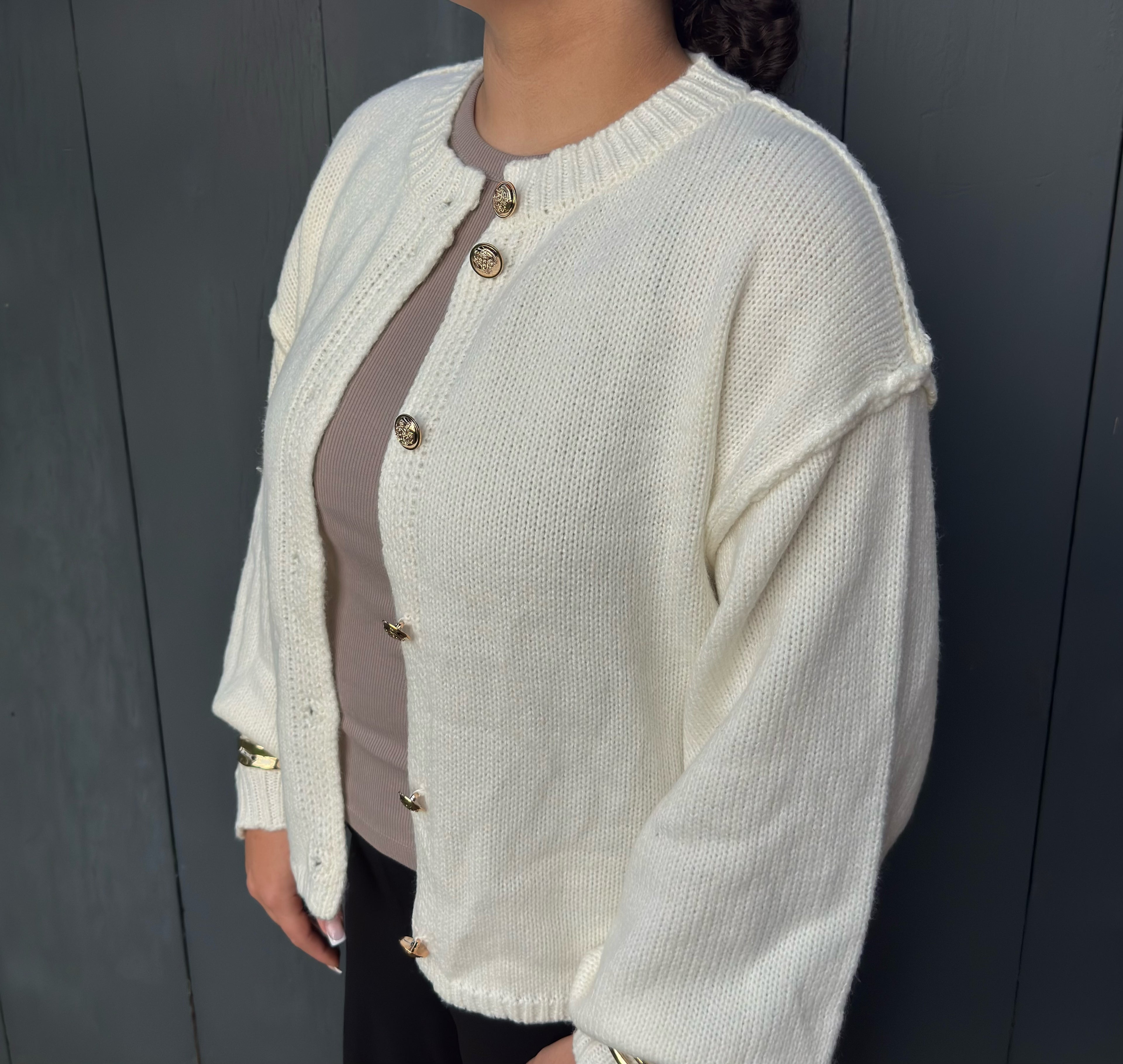 OVERSIZED CARDIGAN CREME