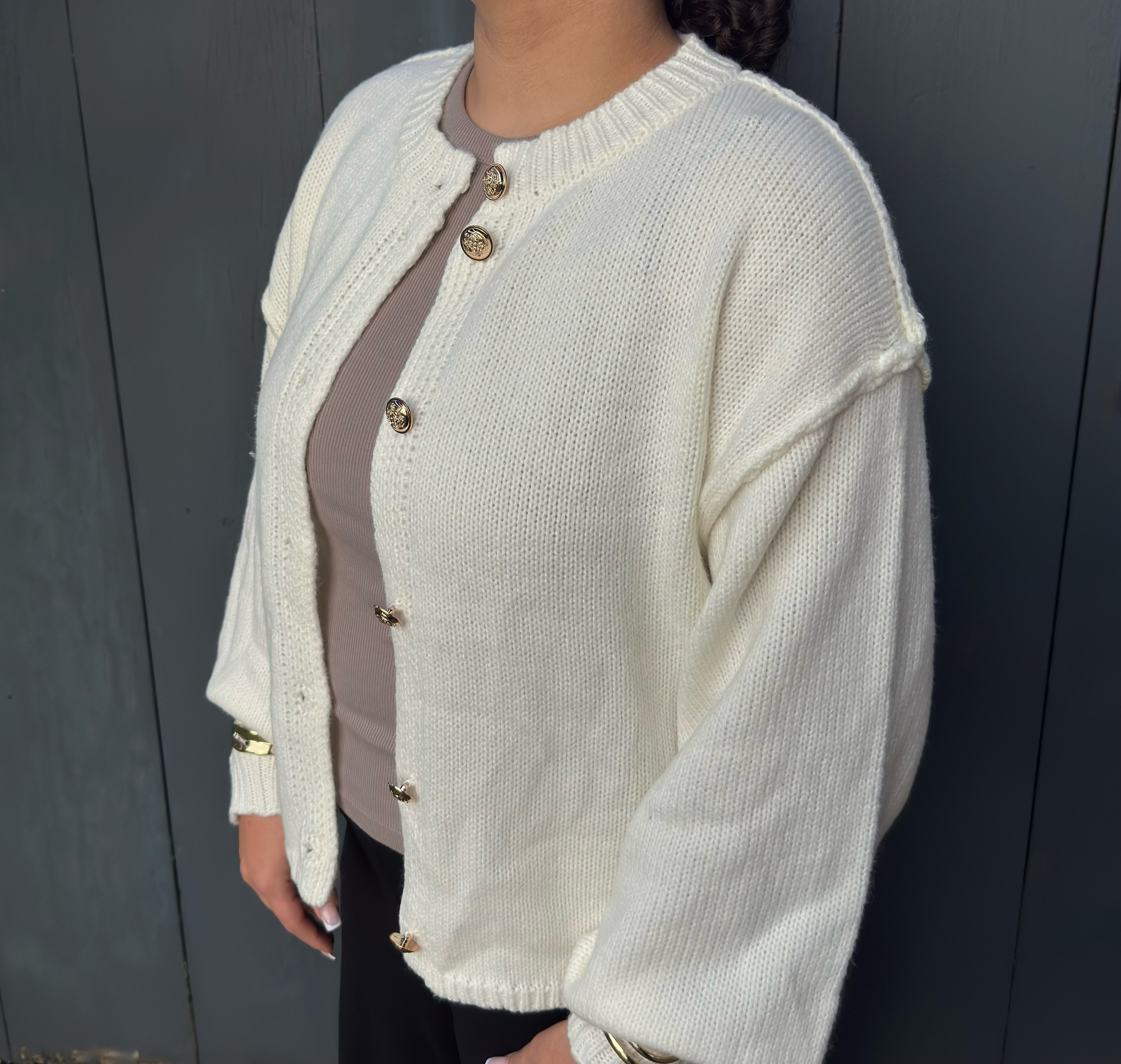 OVERSIZED CARDIGAN CREME